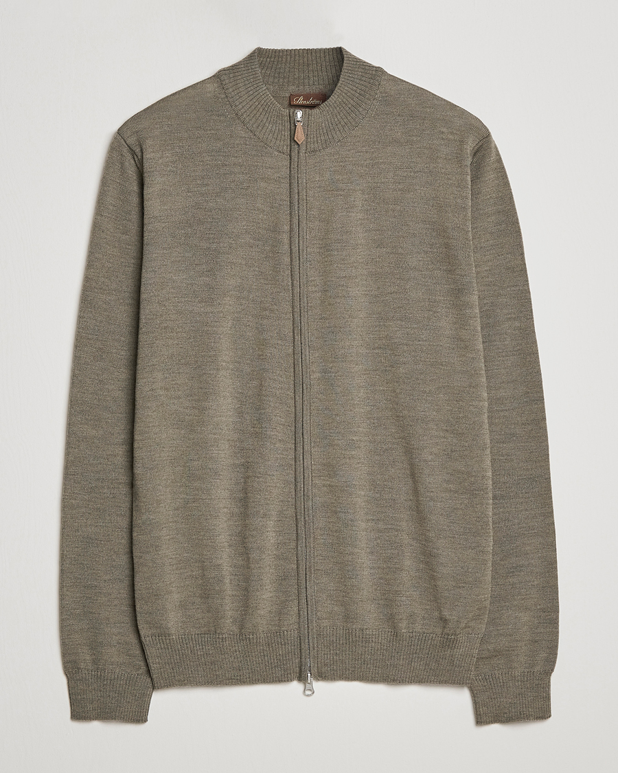 Herre | | Stenströms | Merino Full Zip Olive