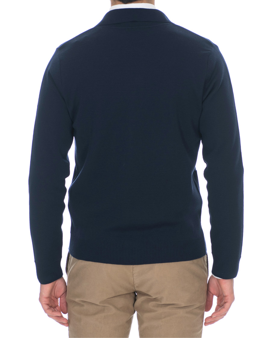 Herre | Gensere | Stenströms | Merino Wool Cardigan Navy