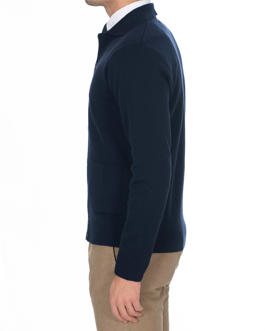 Herre | Gensere | Stenströms | Merino Wool Cardigan Navy