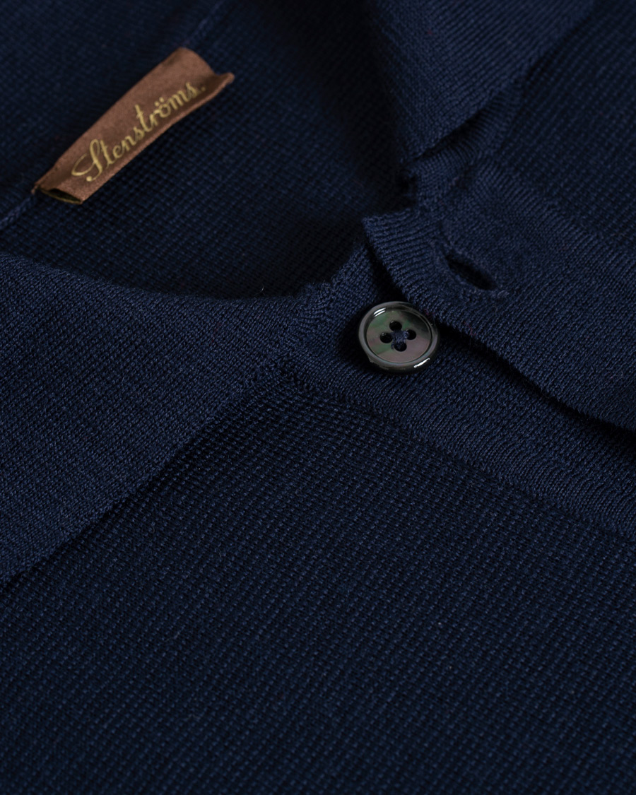 Herre | Gensere | Stenströms | Merino Wool Cardigan Navy