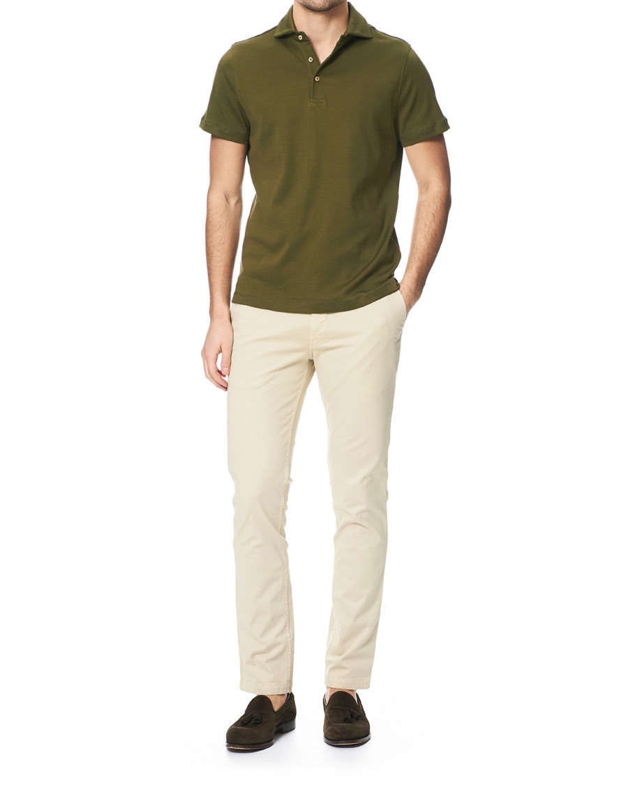 Herre | Pikéer | Stenströms | Mercerised Cotton Polo Shirt Green