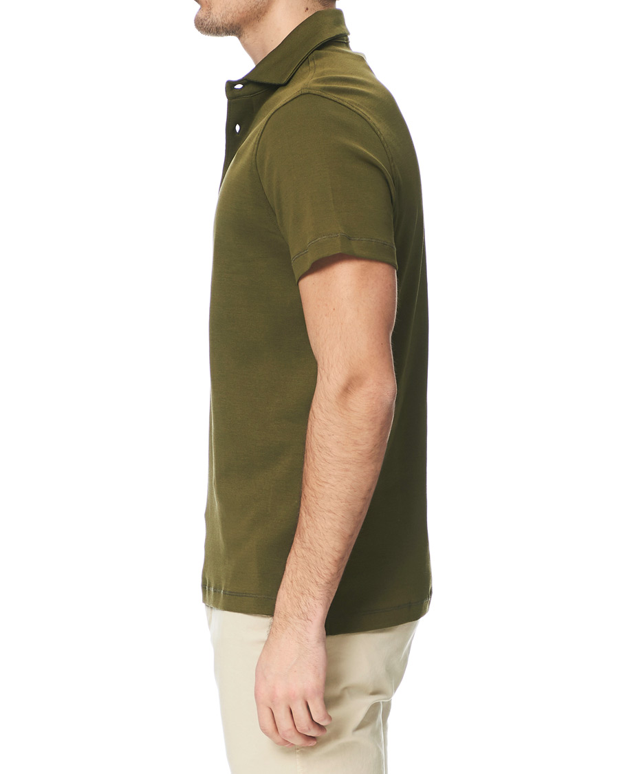 Herre | Pikéer | Stenströms | Mercerised Cotton Polo Shirt Green