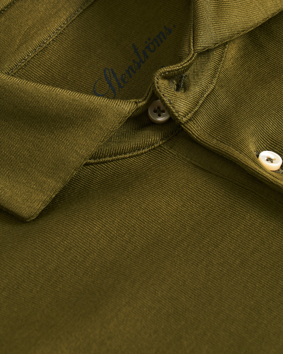 Herre | Pikéer | Stenströms | Mercerised Cotton Polo Shirt Green
