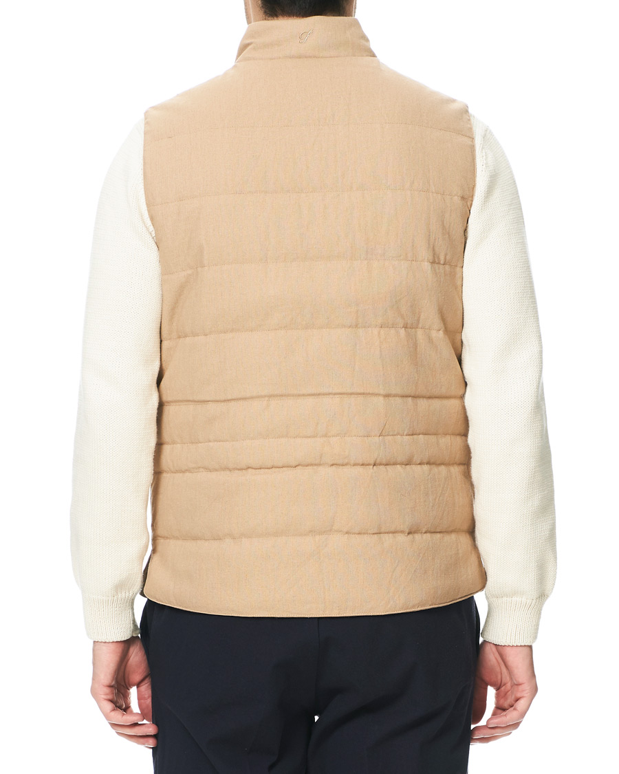 Herre | Jakker | Stenströms | Cotton/Linen Quilted Vest Beige