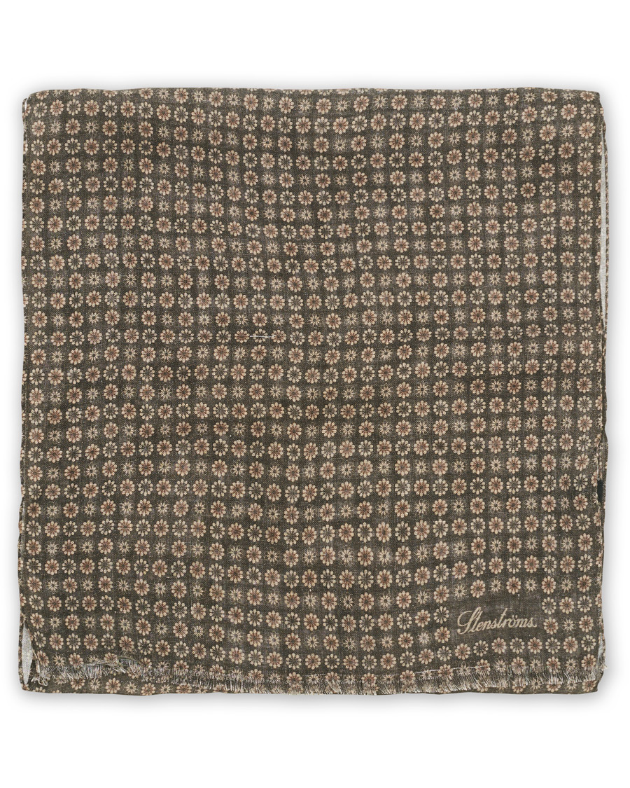 Herre | Stenströms Printed Linen Scarf Brown | Stenströms | Printed Linen Scarf Brown
