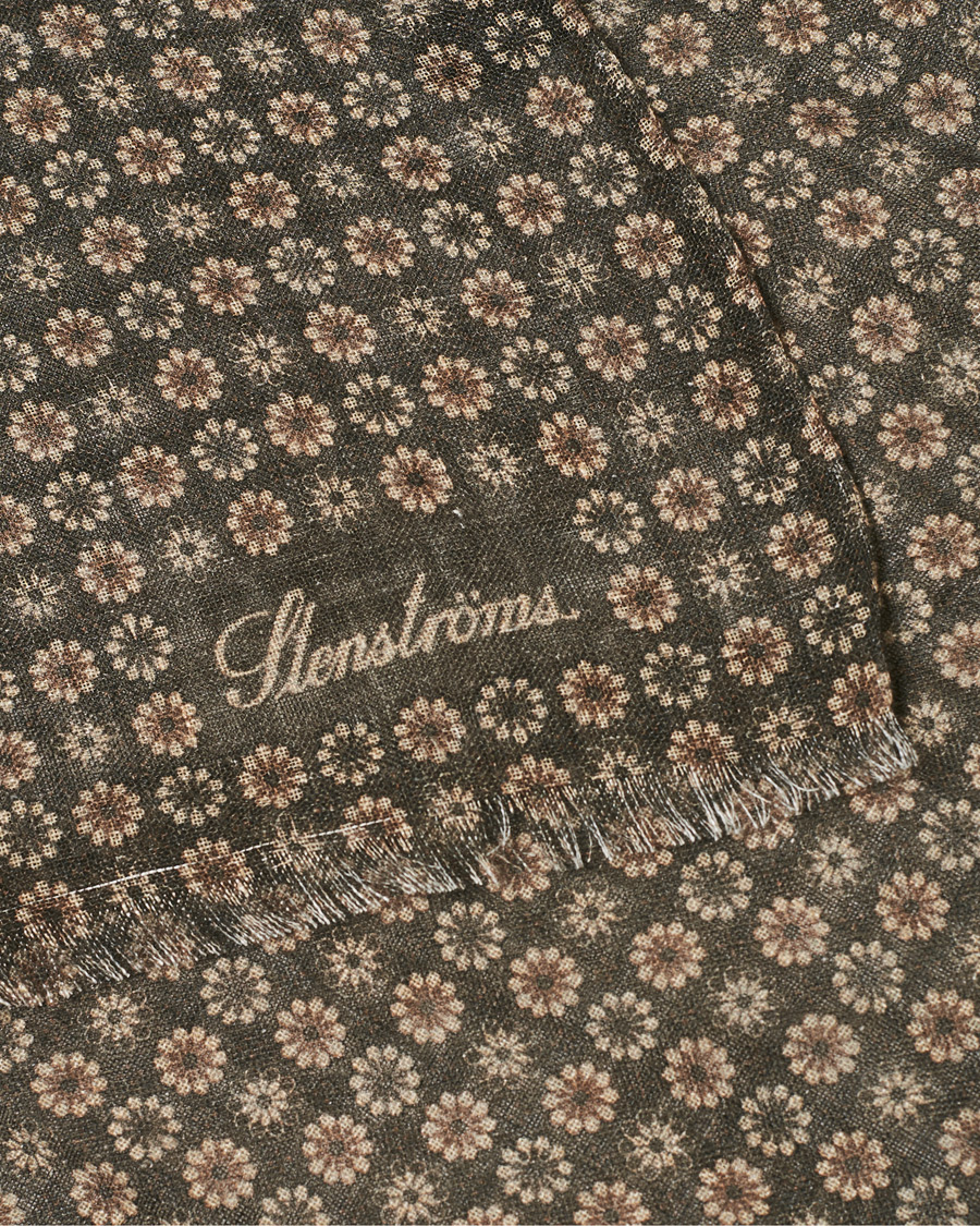 Herre | Stenströms Printed Linen Scarf Brown | Stenströms | Printed Linen Scarf Brown