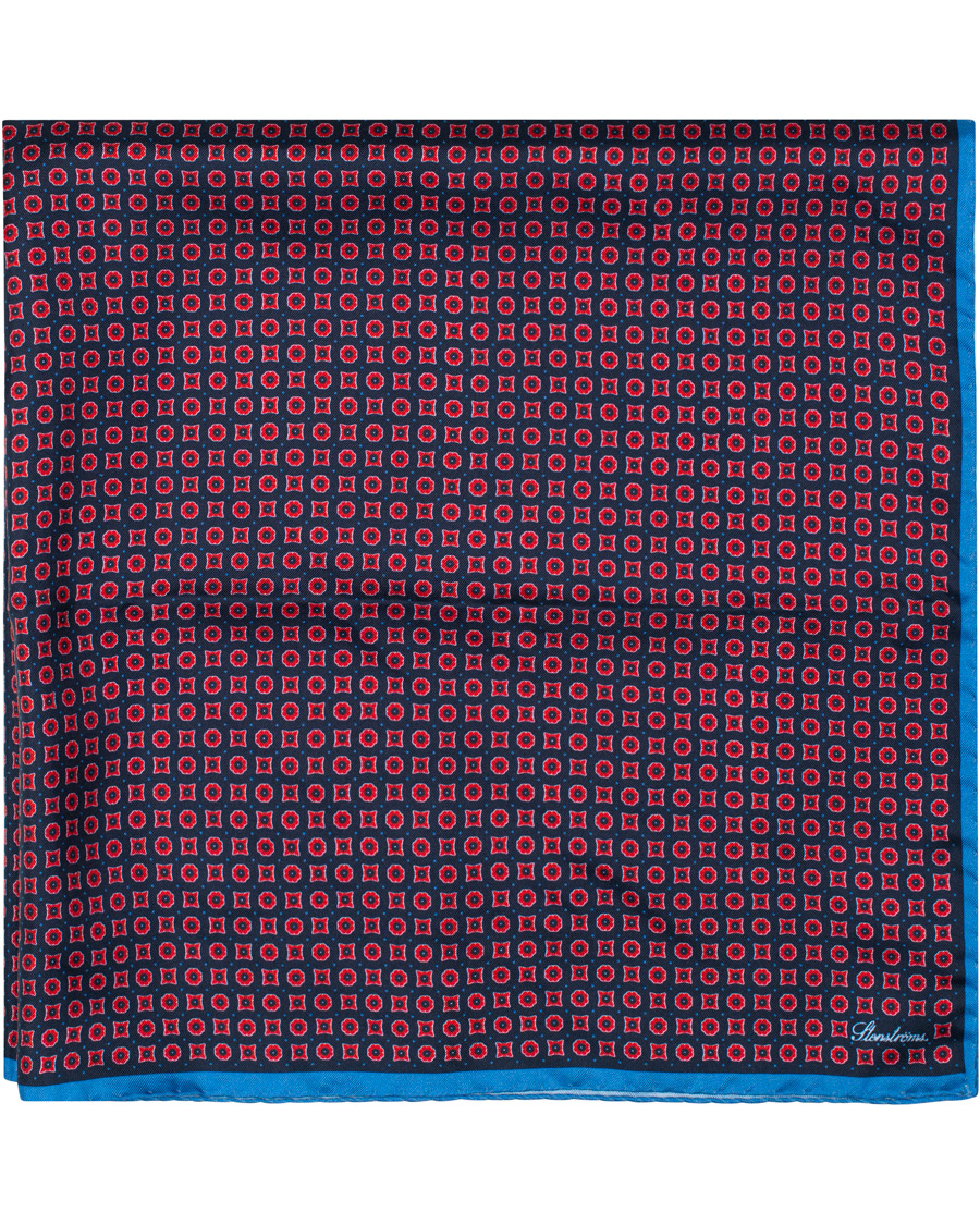 Herre | Stenströms Printed Silk Bandana Navy/Red | Stenströms | Printed Silk Bandana Navy/Red
