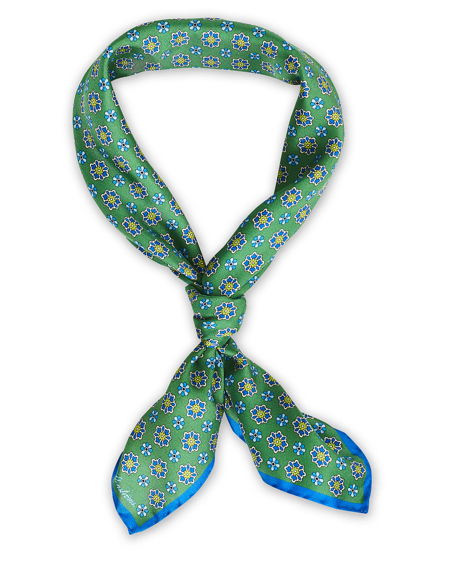 Herre | Stenströms Printed Silk Bandana Green | Stenströms | Printed Silk Bandana Green
