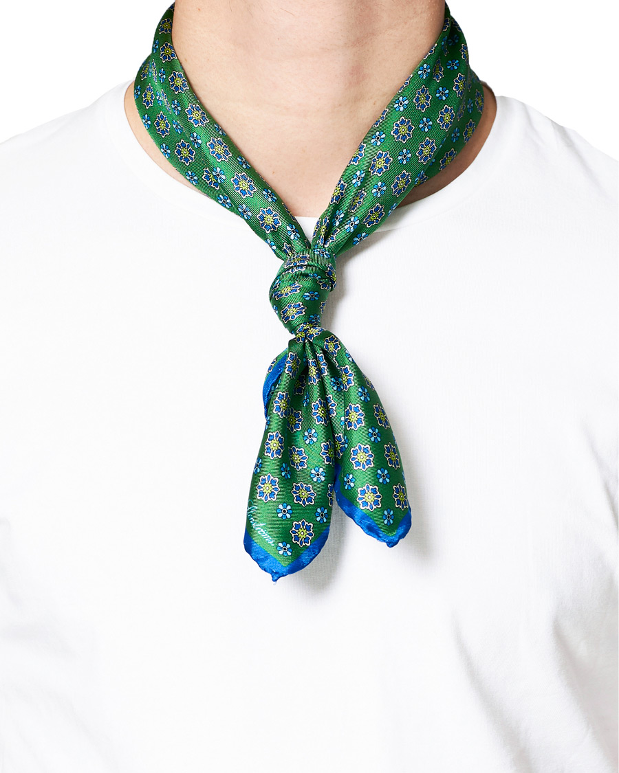 Herre | Stenströms Printed Silk Bandana Green | Stenströms | Printed Silk Bandana Green