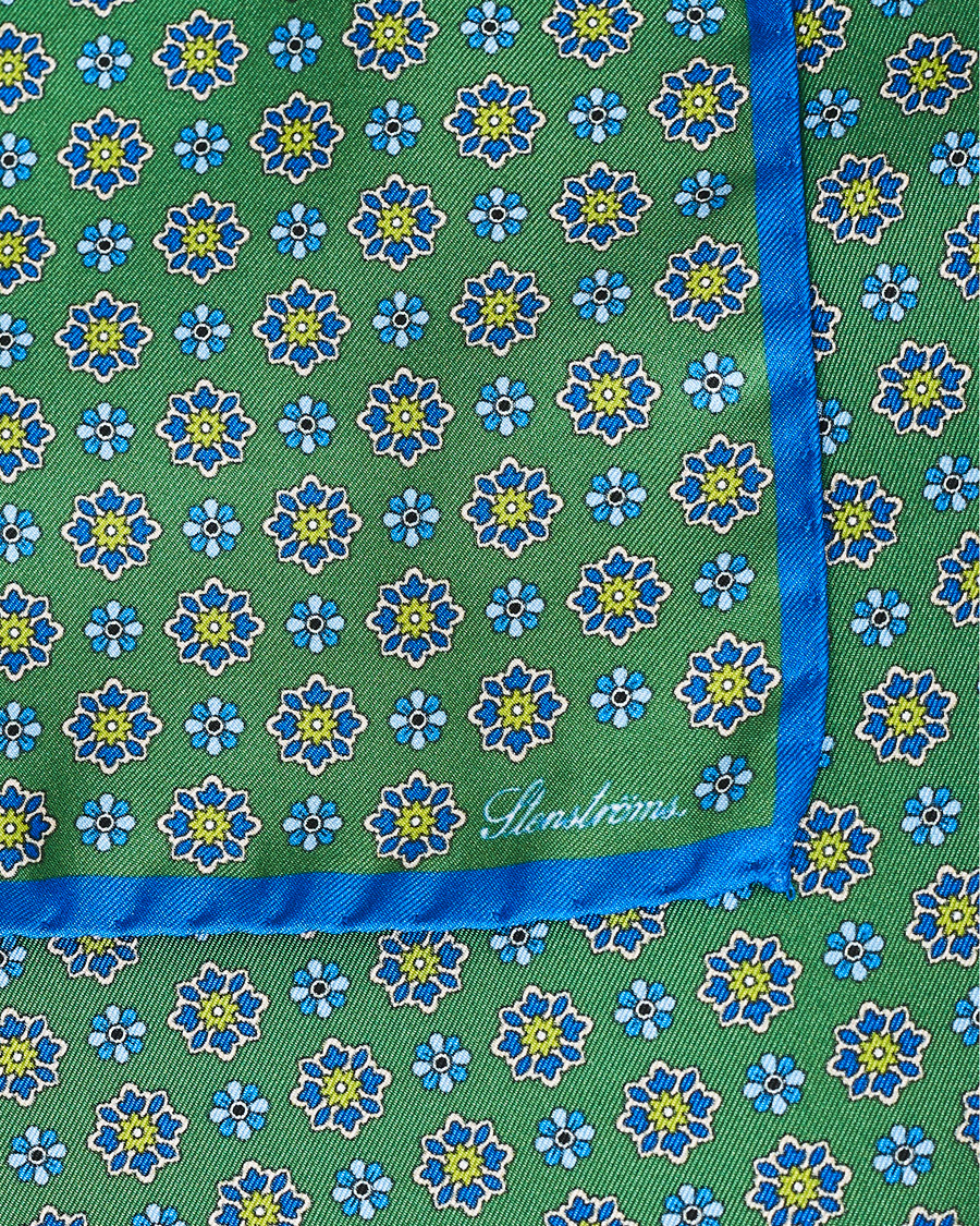Herre | Stenströms Printed Silk Bandana Green | Stenströms | Printed Silk Bandana Green