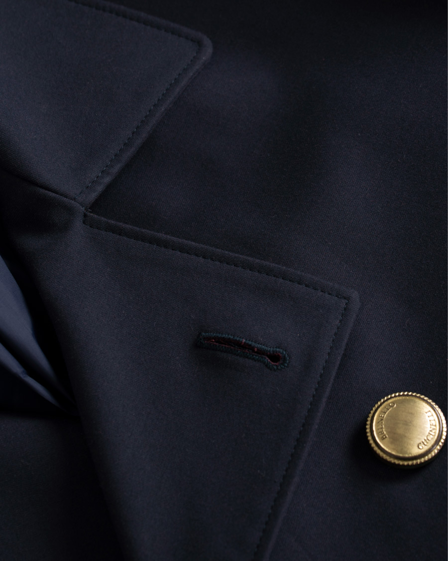 Herre | Jakker | Brunello Cucinelli | Double Crepe Cotton Coat Dark Navy