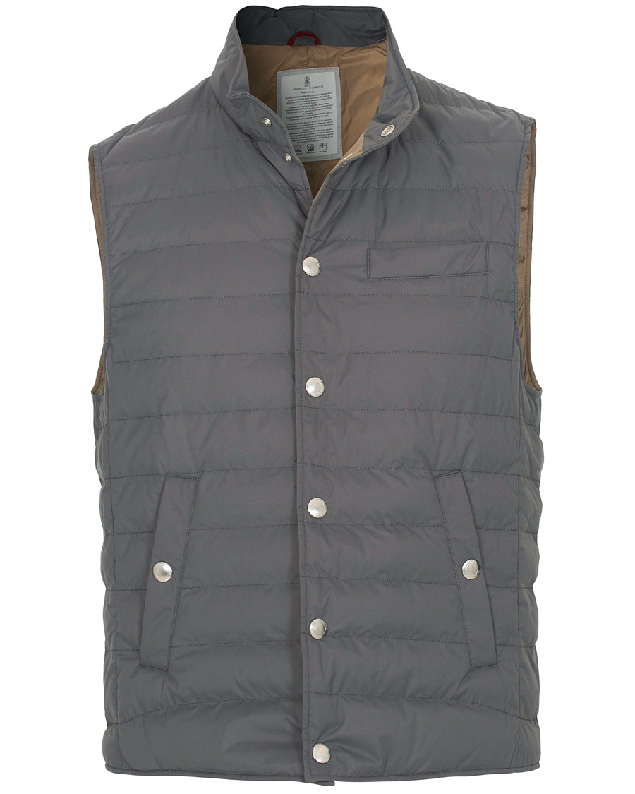Herre | Jakker | Brunello Cucinelli | Matte Nylon Try-Layer Gilet Dark Grey