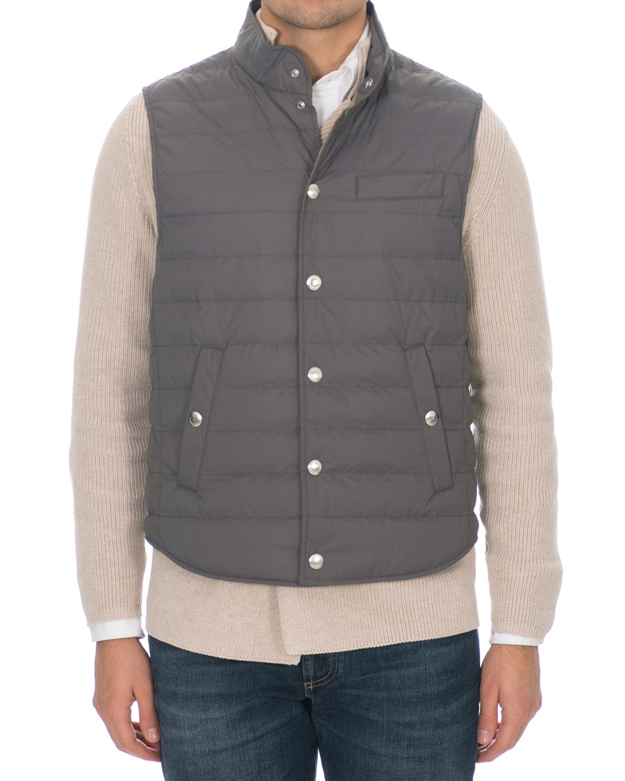 Herre | Jakker | Brunello Cucinelli | Matte Nylon Try-Layer Gilet Dark Grey