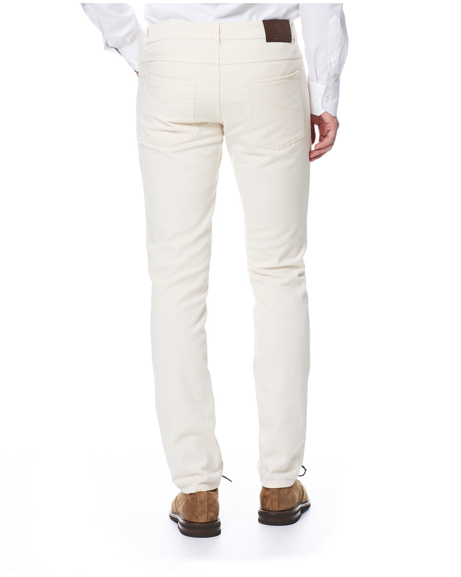 Herre | Bukser | Brunello Cucinelli | Slim Fit 5-Pocket Cotton Twill Pants Off White