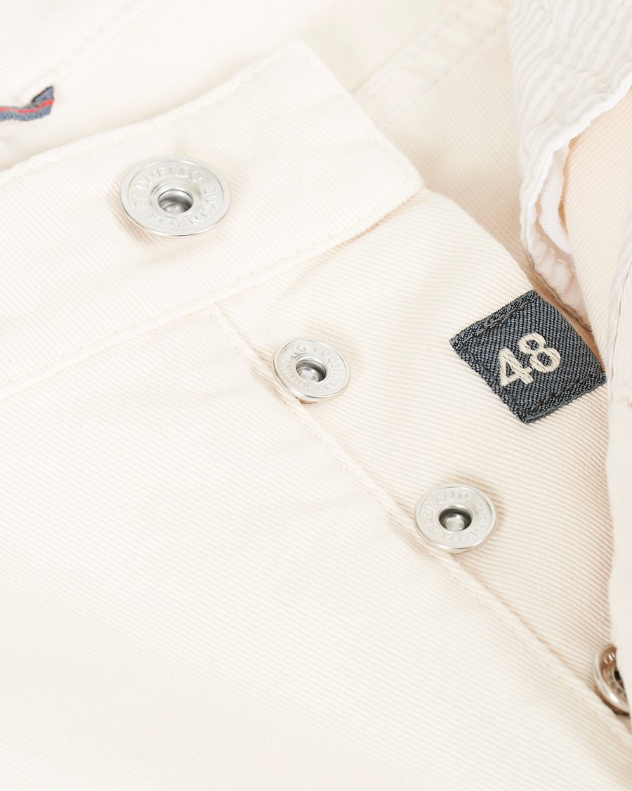 Herre | Bukser | Brunello Cucinelli | Slim Fit 5-Pocket Cotton Twill Pants Off White
