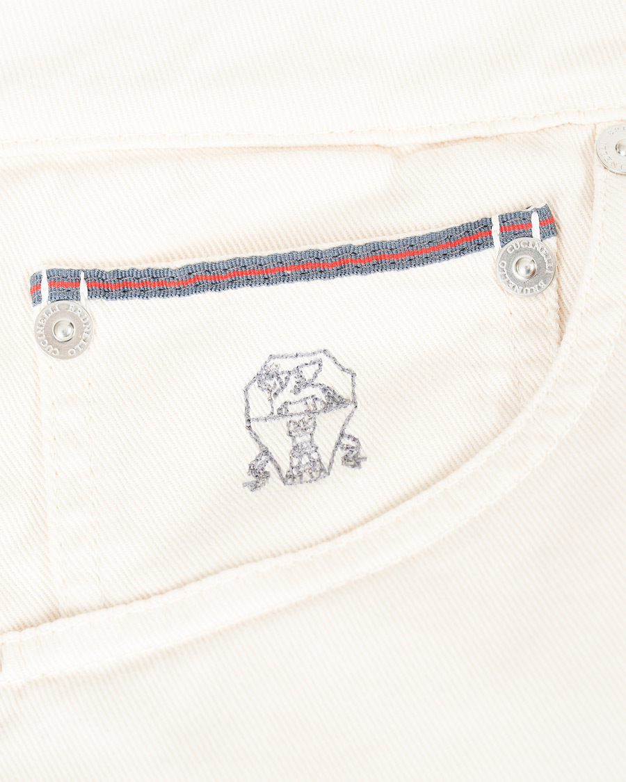 Herre | Bukser | Brunello Cucinelli | Slim Fit 5-Pocket Cotton Twill Pants Off White