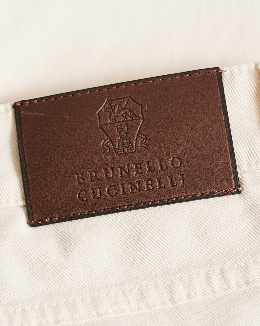 Herre | Bukser | Brunello Cucinelli | Slim Fit 5-Pocket Cotton Twill Pants Off White