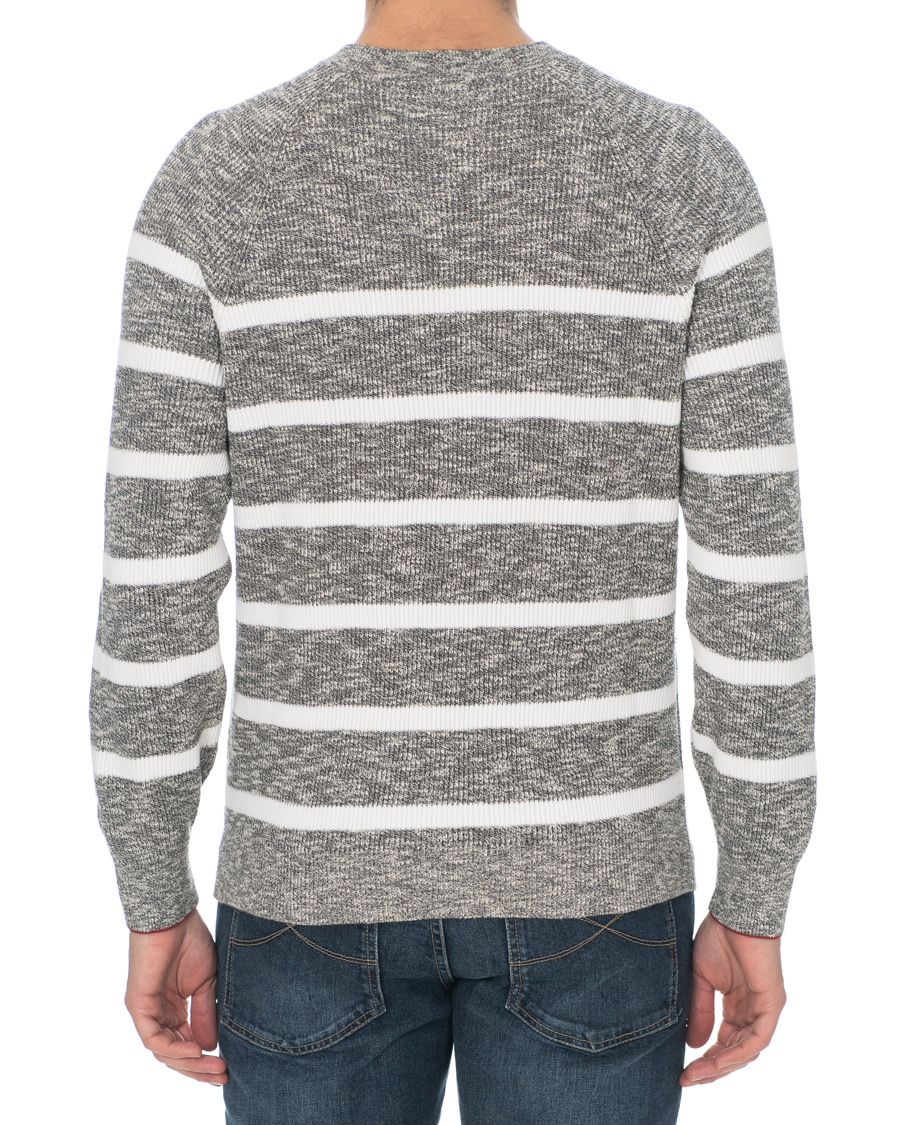 Herre | Gensere | Brunello Cucinelli | Melange Striped Cotton Sweater Grey/White