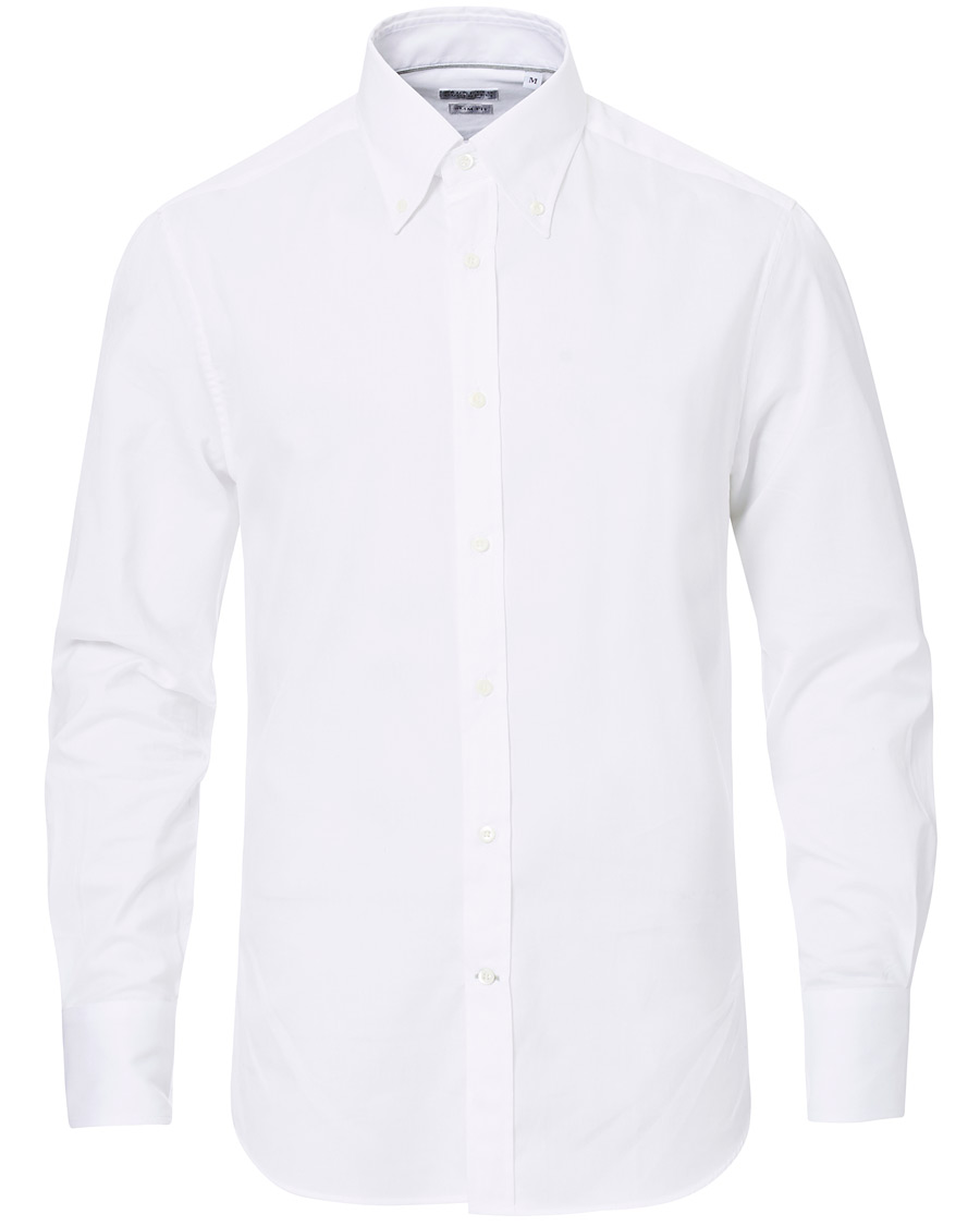 Herre | Skjorter | Brunello Cucinelli | Twill Cotton Button Down Shirt White