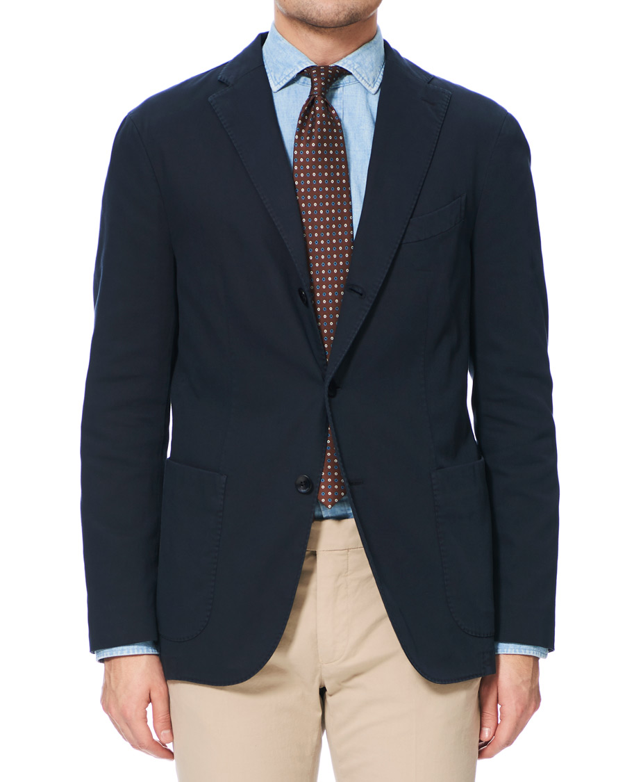 Herre | Dressjakker | Boglioli | K Jacket Structured Cotton Blazer Dark Blue