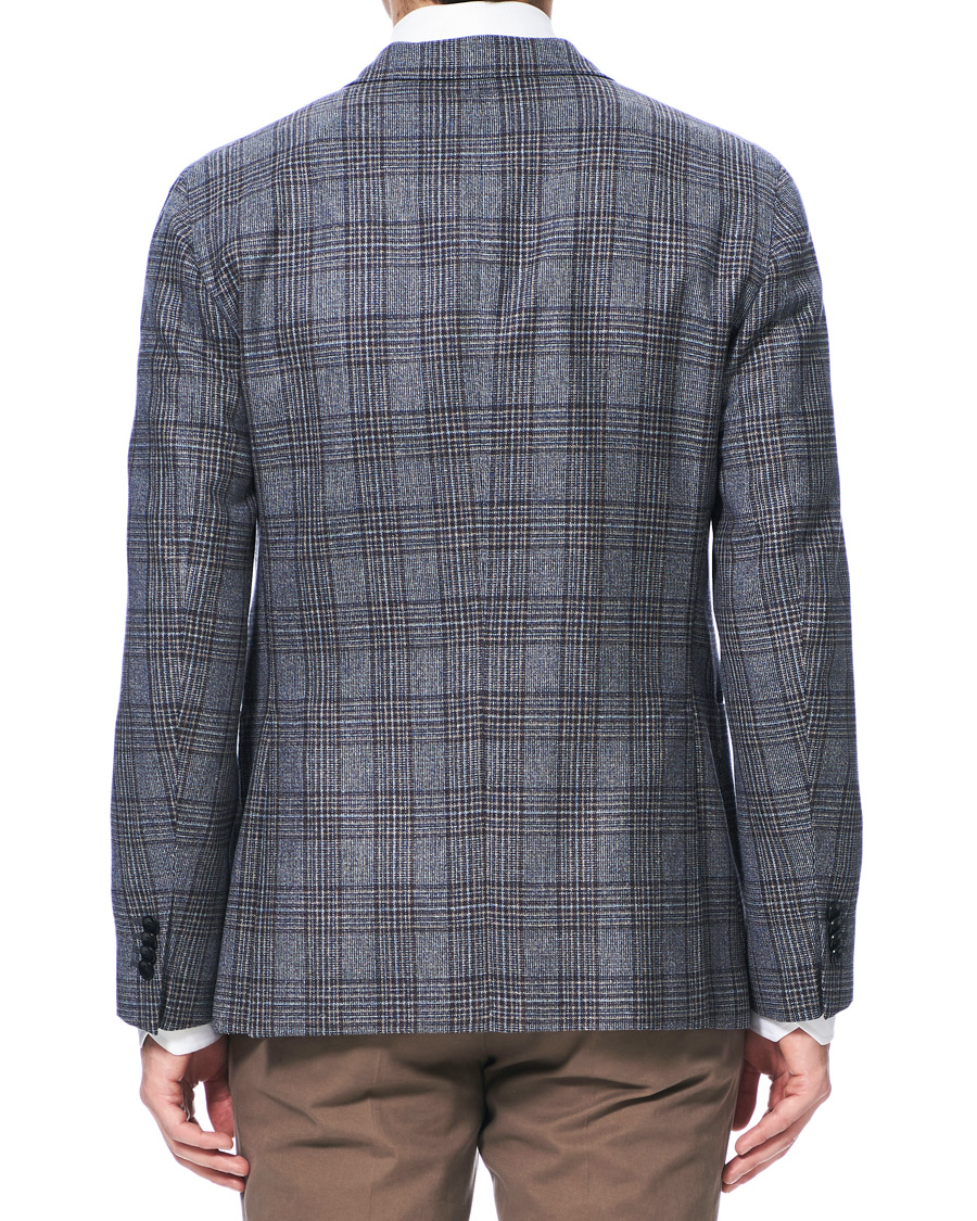 Herre | Dressjakker | Boglioli | K Jacket Multicolour Overcheck Blazer Dark Blue