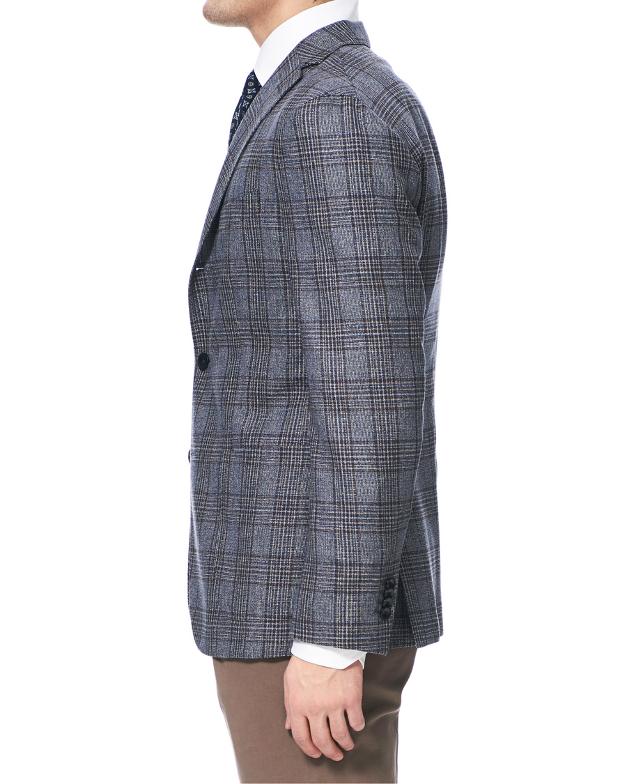 Herre | Dressjakker | Boglioli | K Jacket Multicolour Overcheck Blazer Dark Blue