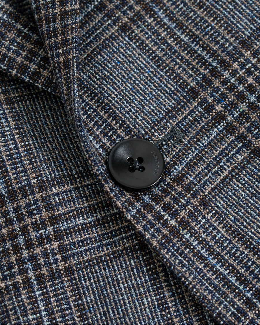 Herre | Dressjakker | Boglioli | K Jacket Multicolour Overcheck Blazer Dark Blue