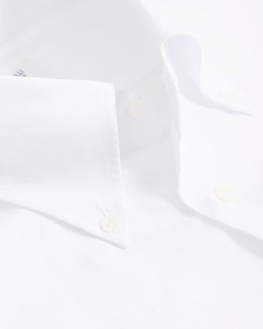 Herre | Skjorter | Mazzarelli | Soft Oxford Button Down Shirt White