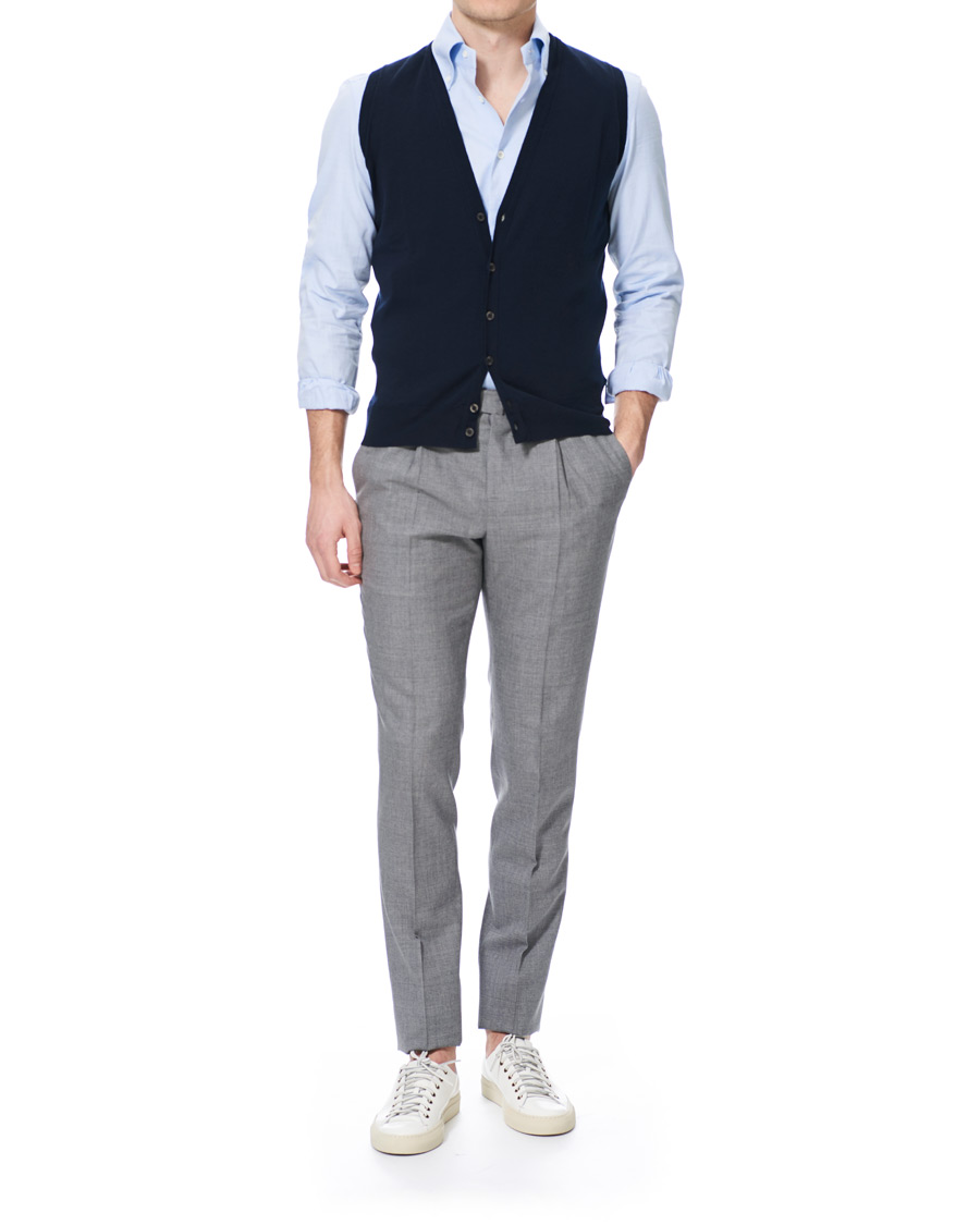 Herre | Skjorter | Mazzarelli | Soft Oxford Button Down Shirt Light Blue