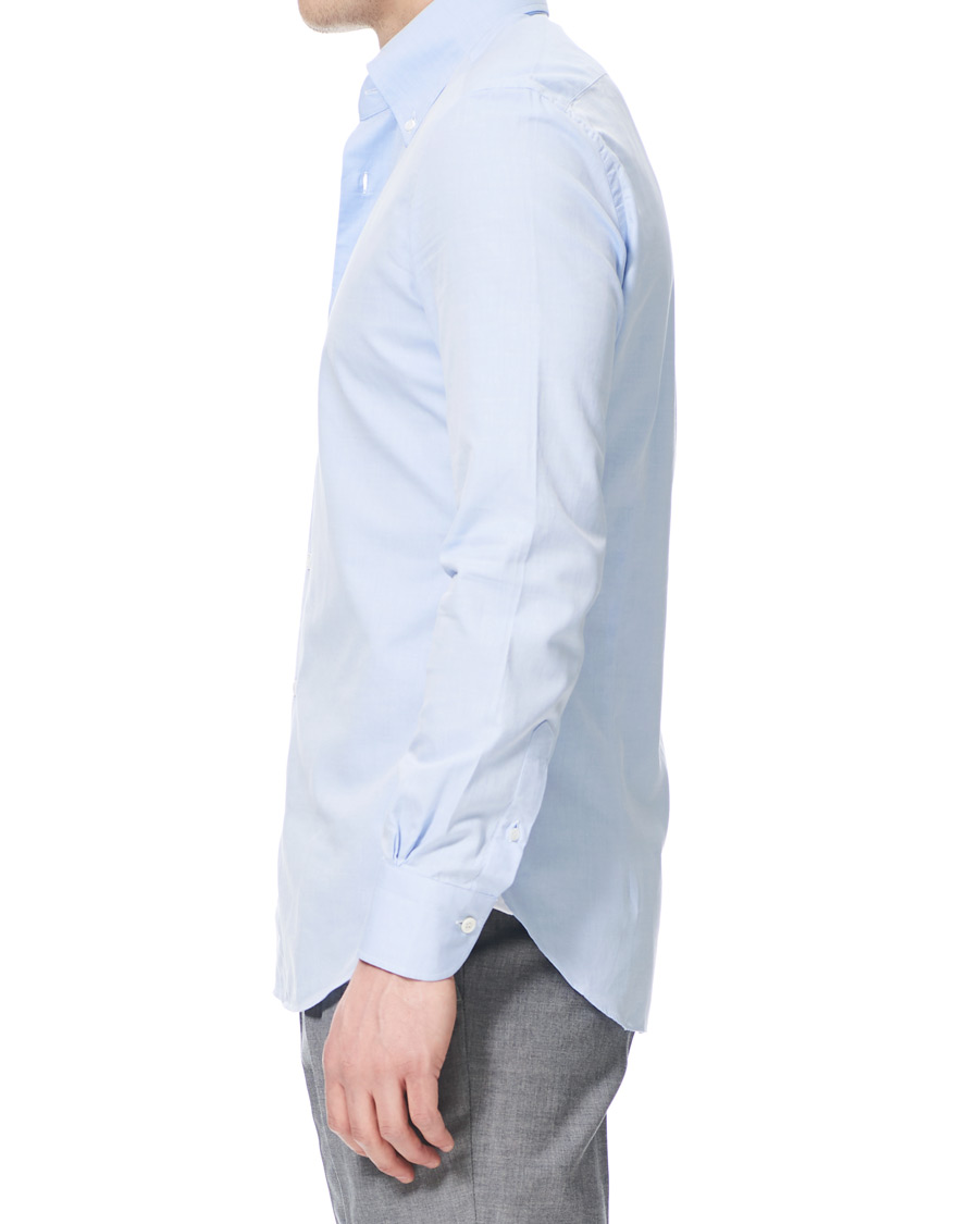 Herre | Skjorter | Mazzarelli | Soft Oxford Button Down Shirt Light Blue