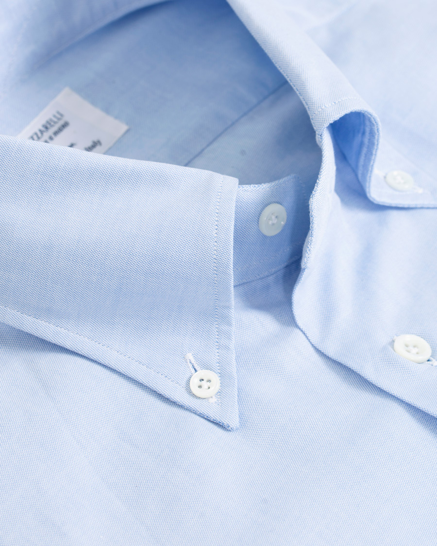 Herre | Skjorter | Mazzarelli | Soft Oxford Button Down Shirt Light Blue