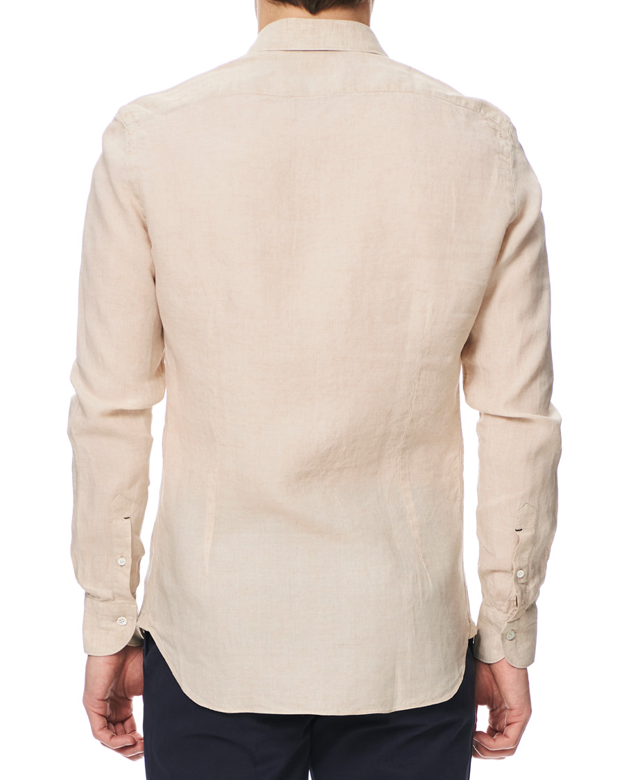 Herre | Skjorter | Mazzarelli | Linen Cut Away Shirt Sand