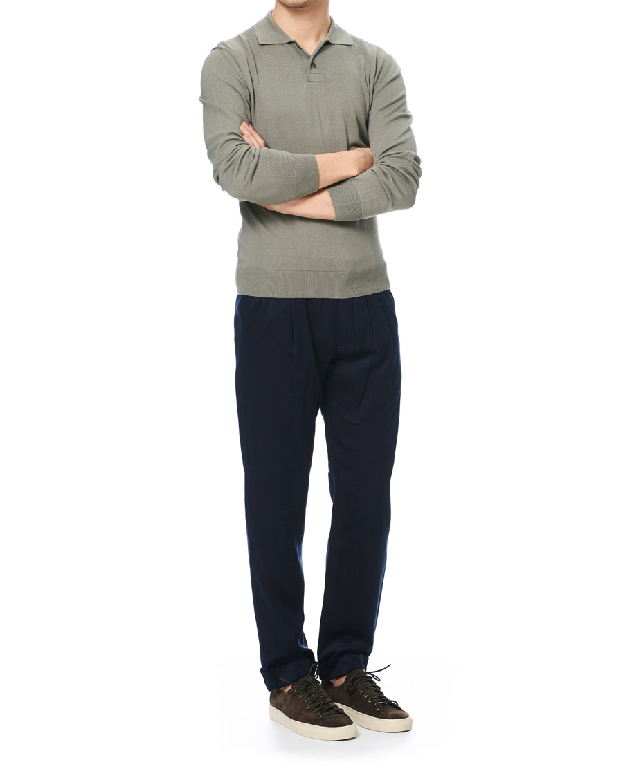 Herre | Gensere | A.P.C. | Aymar Cotton Cashmere Knitted Polo Kaki Clair