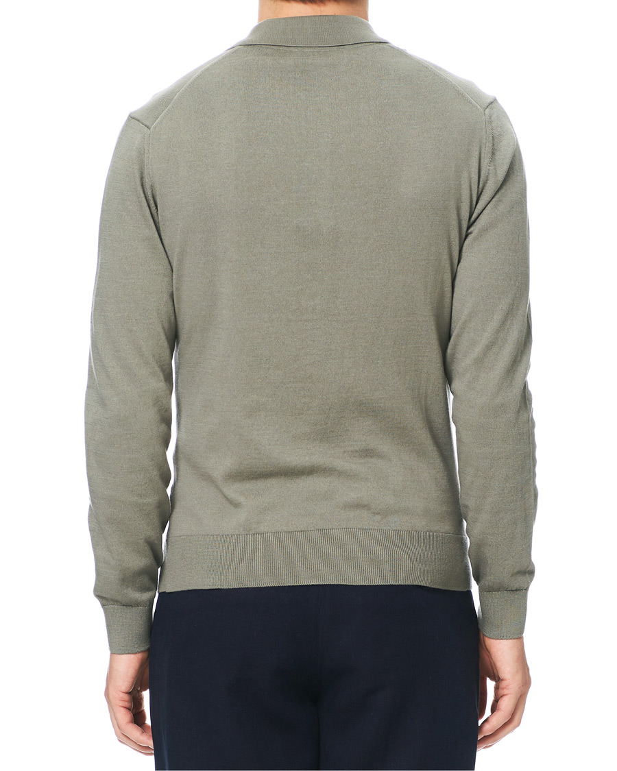 Herre | Gensere | A.P.C. | Aymar Cotton Cashmere Knitted Polo Kaki Clair
