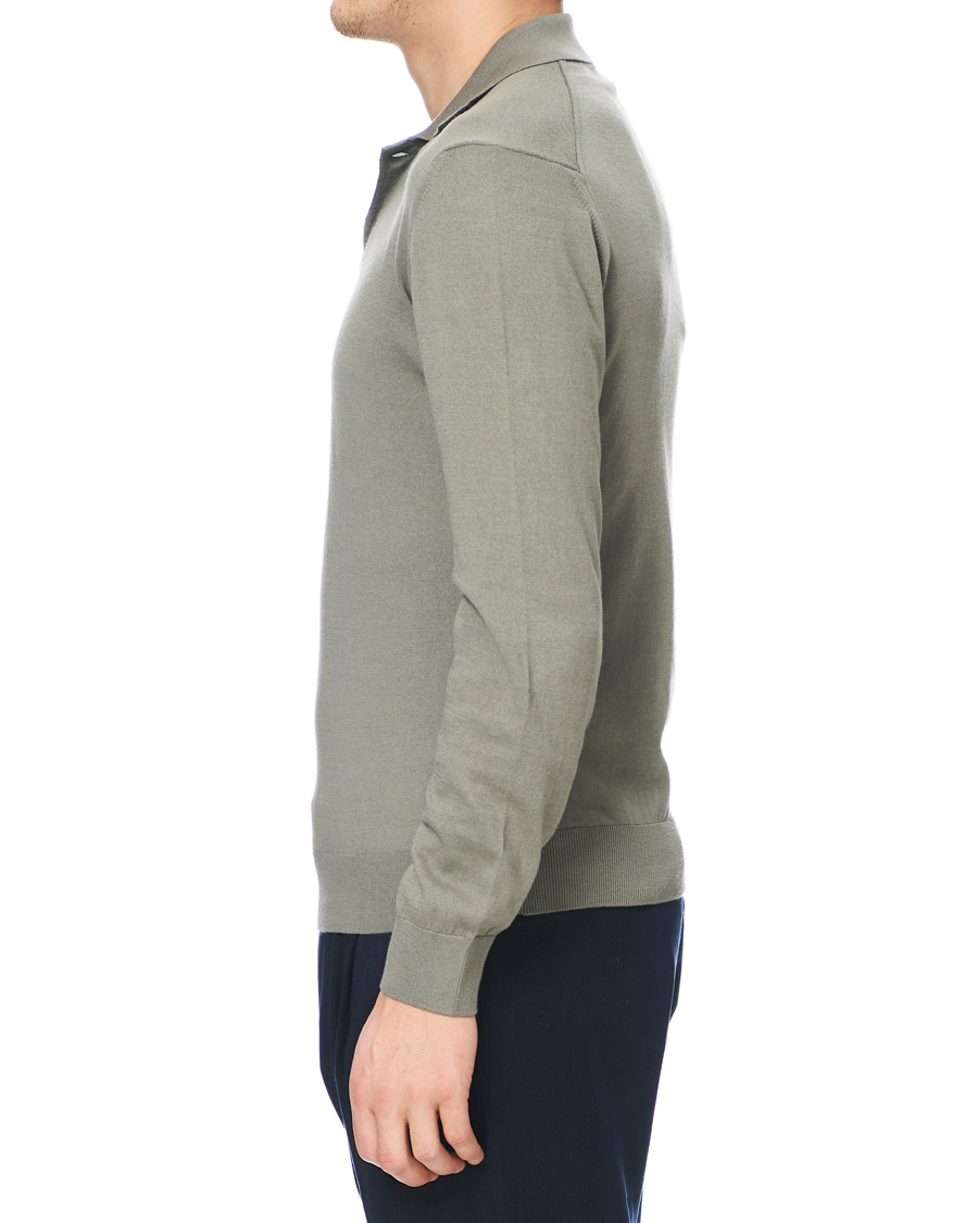 Herre | Gensere | A.P.C. | Aymar Cotton Cashmere Knitted Polo Kaki Clair