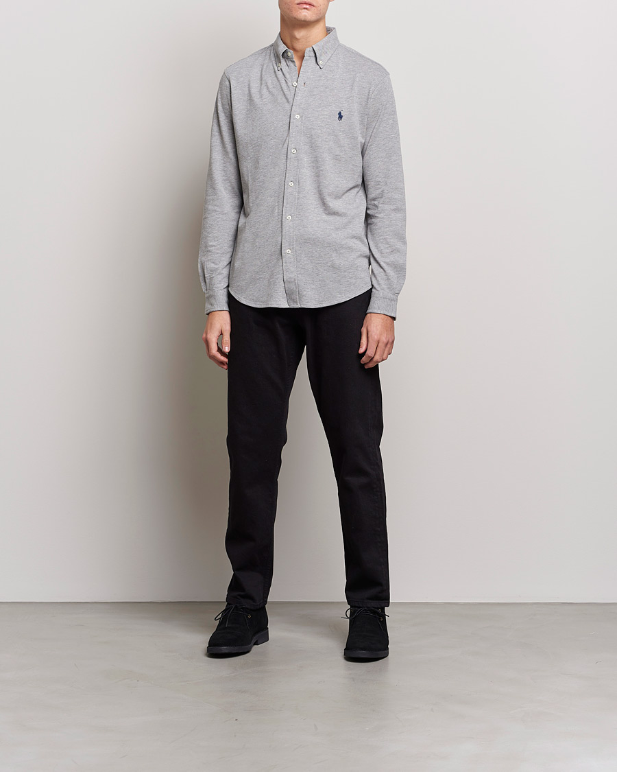 Herre | Skjorter | Polo Ralph Lauren | Slim Fit Featherweight Mesh Shirt Andover Heather