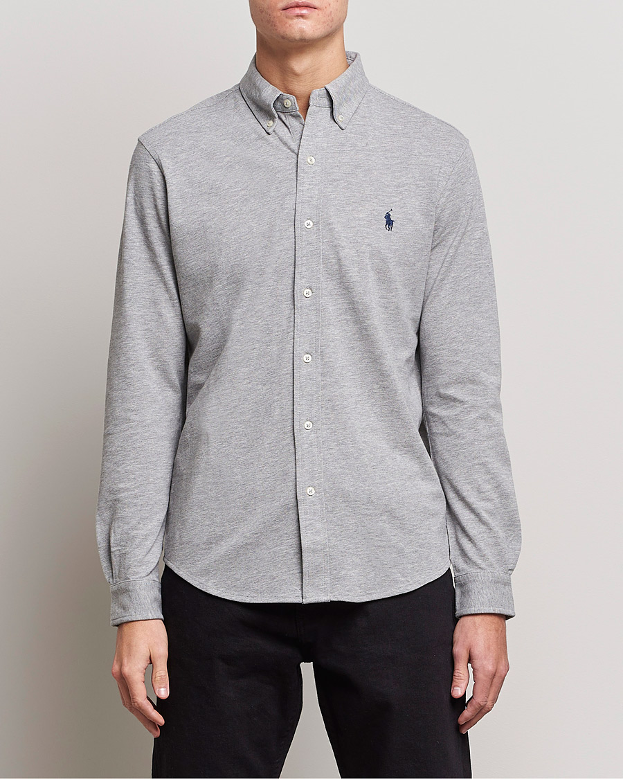 Herre | Poloskjorter | Polo Ralph Lauren | Slim Fit Featherweight Mesh Shirt Andover Heather