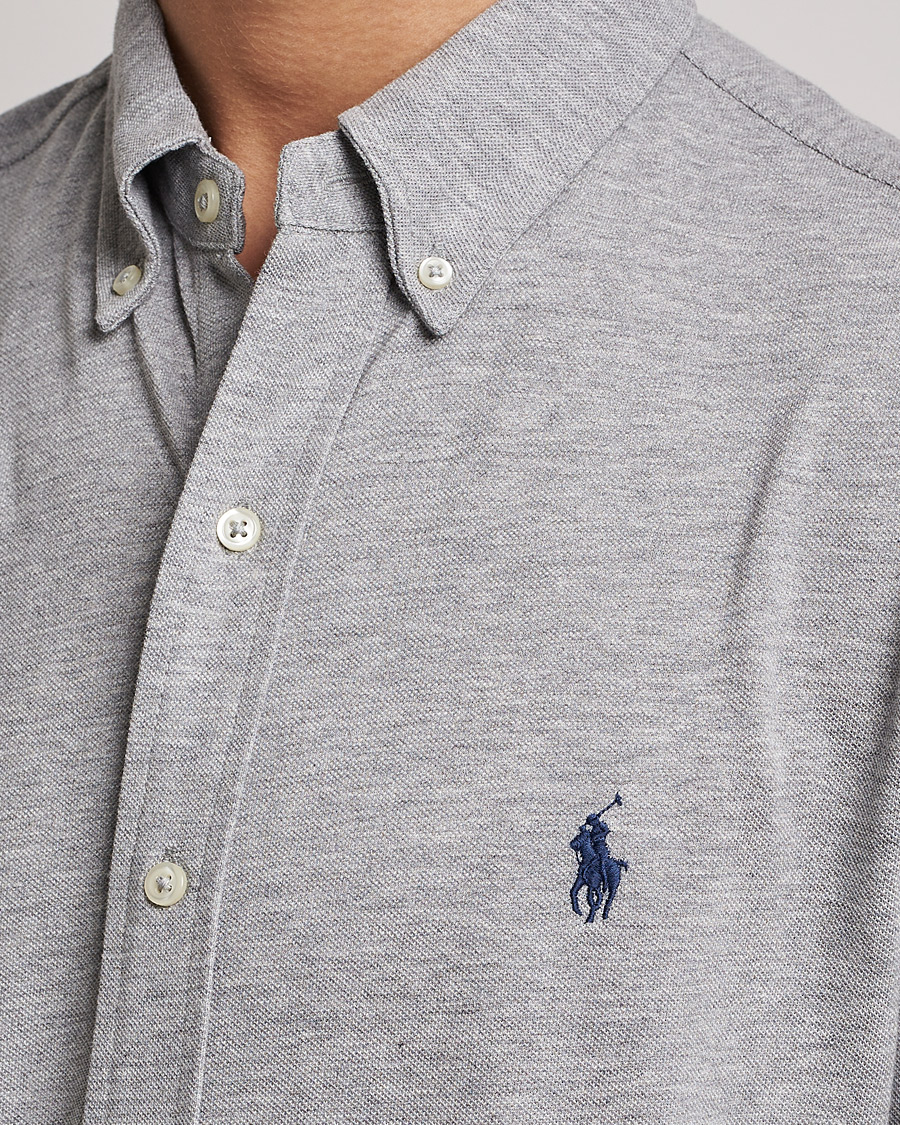 Herre | Skjorter | Polo Ralph Lauren | Slim Fit Featherweight Mesh Shirt Andover Heather
