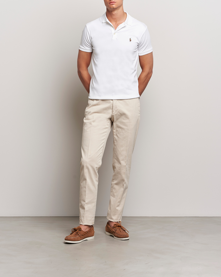 Herre | Pikéer | Polo Ralph Lauren | Slim Fit Pima Cotton Polo White