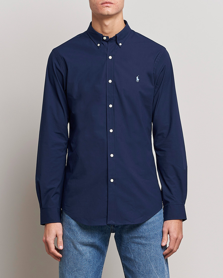 Herre |  | Polo Ralph Lauren | Slim Fit Shirt Poplin Newport Navy