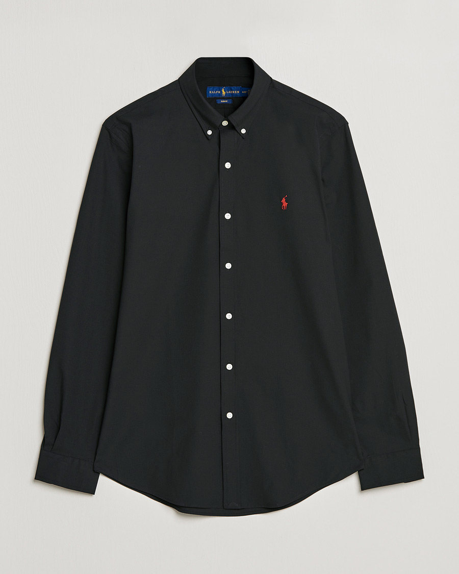 Herre | Skjorter | Polo Ralph Lauren | Slim Fit Shirt Poplin Polo Black