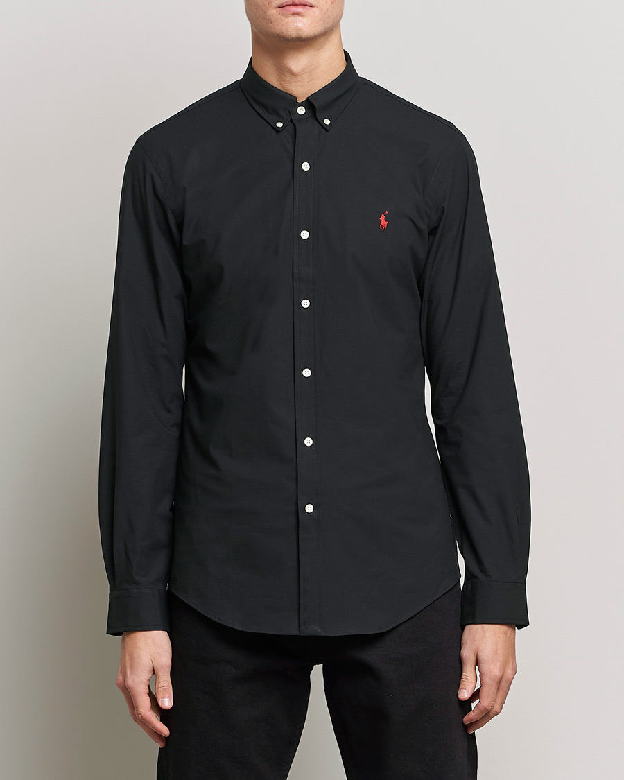 Herre | Casualskjorter | Polo Ralph Lauren | Slim Fit Shirt Poplin Polo Black