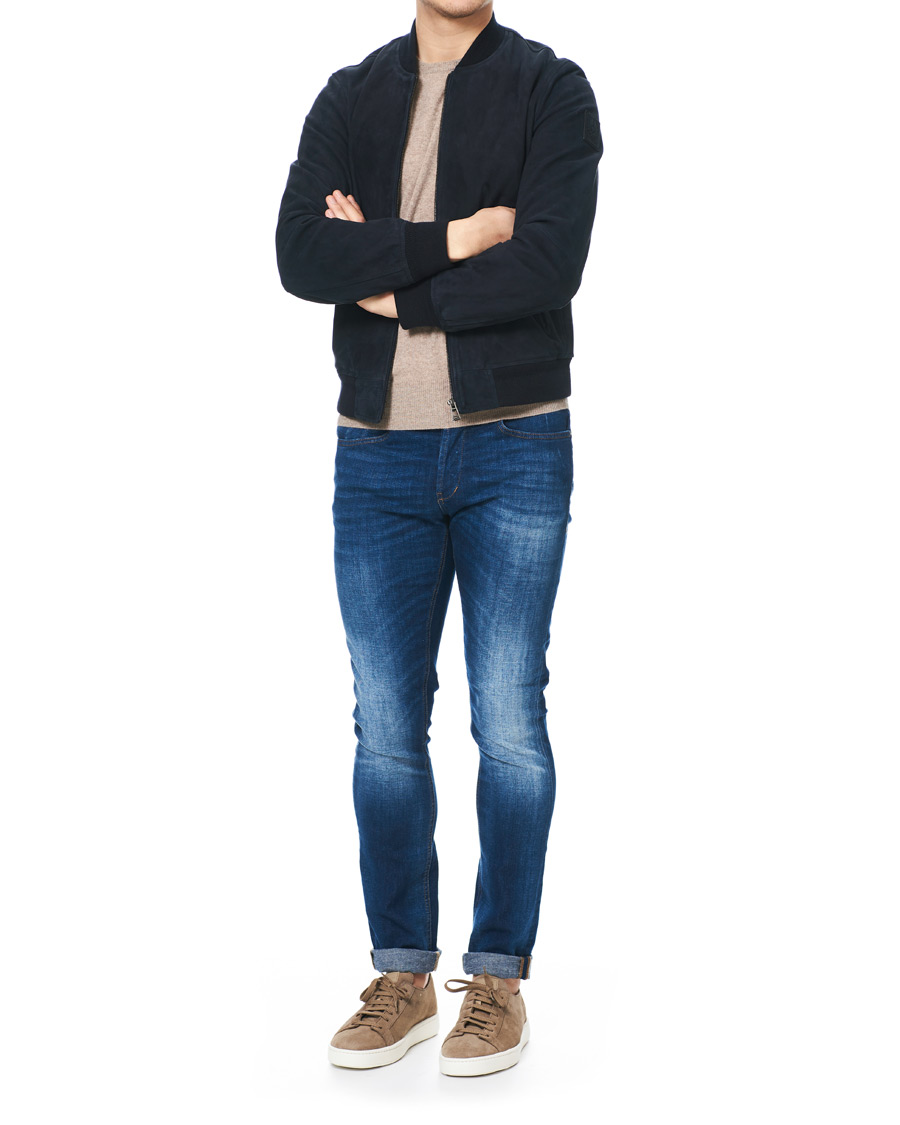 Herre | Jakker | Belstaff | Harbour Suede Bomber Jacket Dark Ink