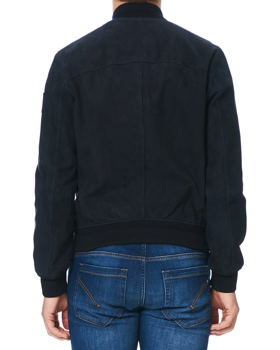 Herre | Jakker | Belstaff | Harbour Suede Bomber Jacket Dark Ink