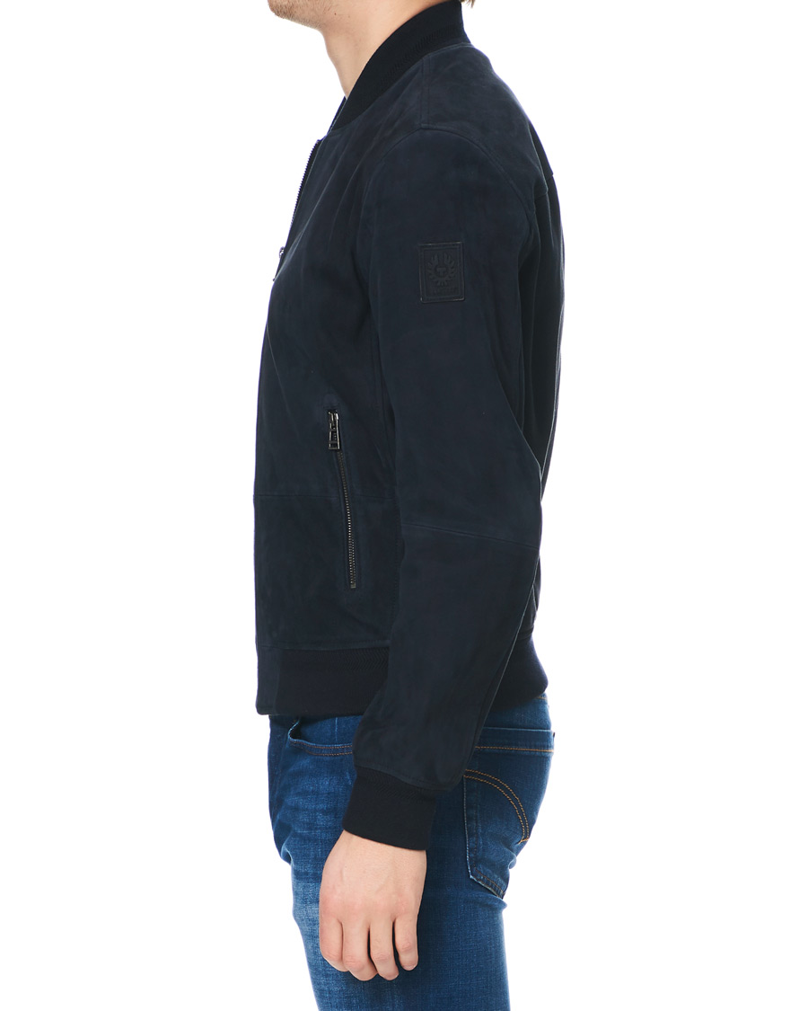 Herre | Jakker | Belstaff | Harbour Suede Bomber Jacket Dark Ink