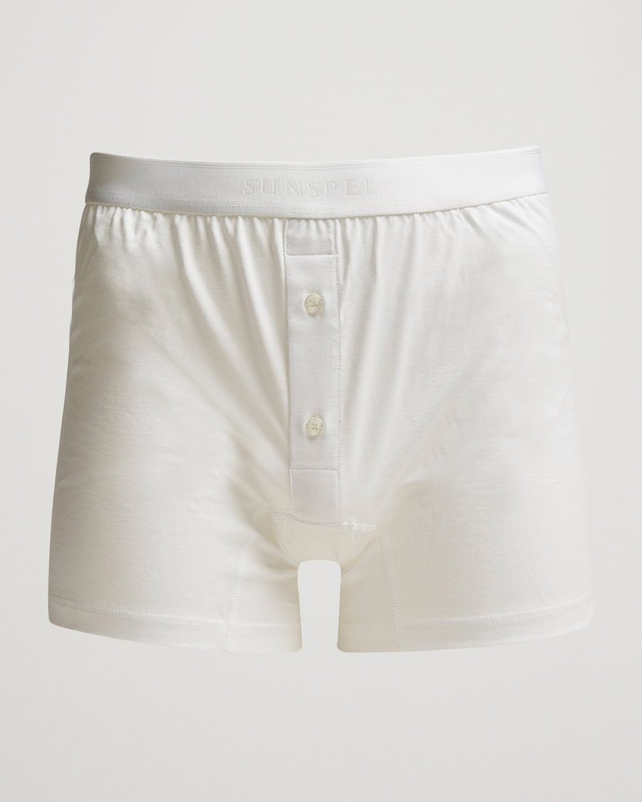Herre | Undertøy | Sunspel | Superfine Two Button Cotton White