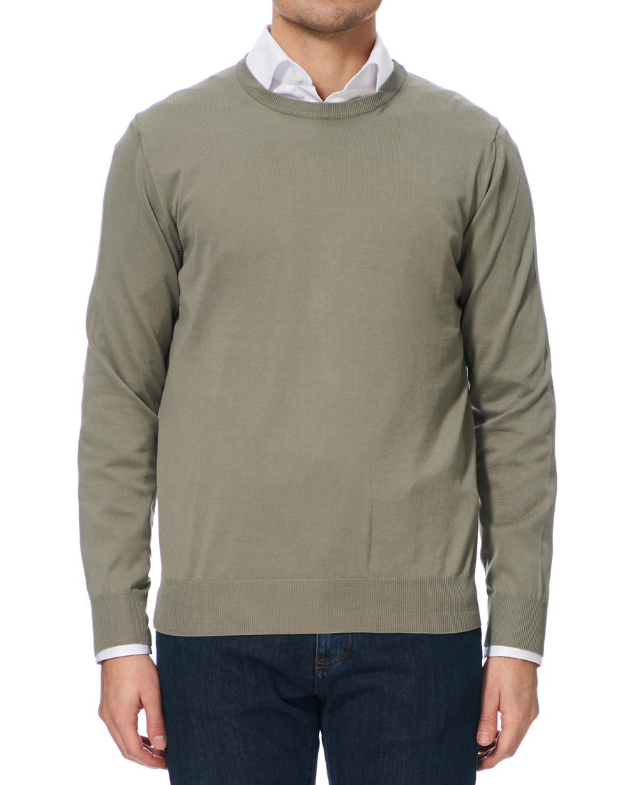 Herre | Gensere | Canali | Cotton Crew Neck Sage