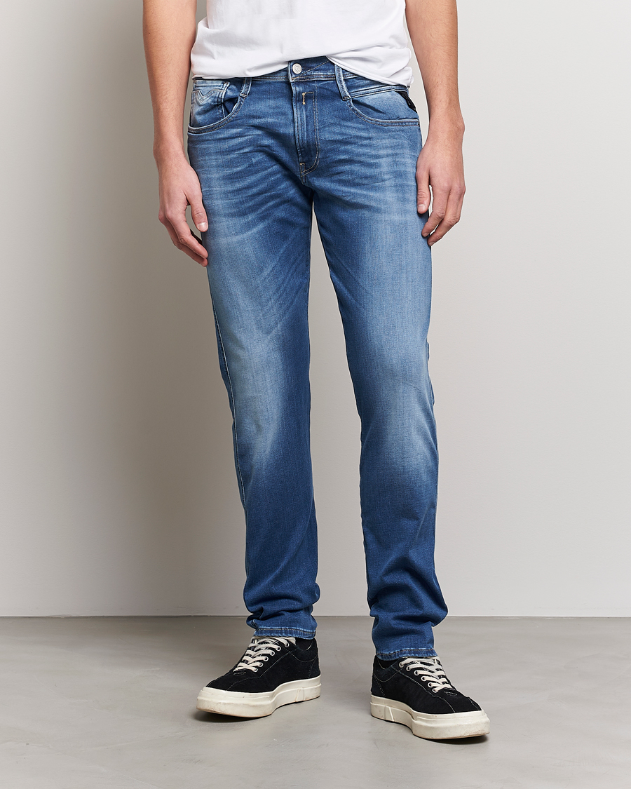 Herre | Slim fit | Replay | Anbass Hyperflex Bio Jeans  Medium Blue