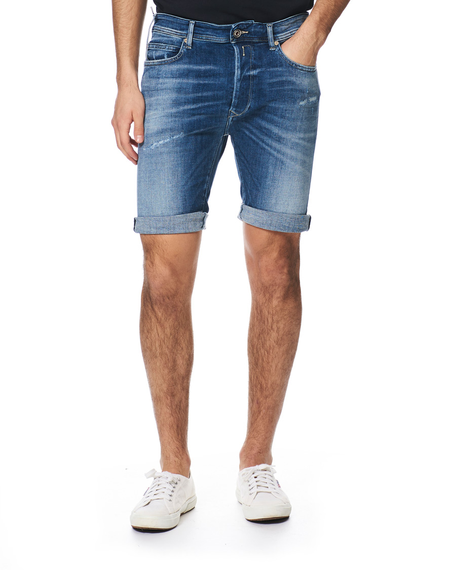 Herre | Shorts | Replay | RBJ901 Strech Shredded Jeans Shorts Ten Year Wash