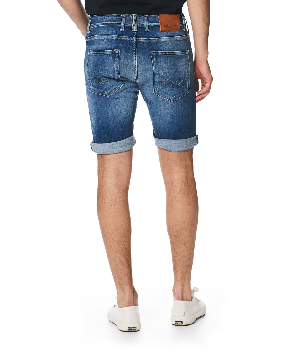 Herre | Shorts | Replay | RBJ901 Strech Shredded Jeans Shorts Ten Year Wash